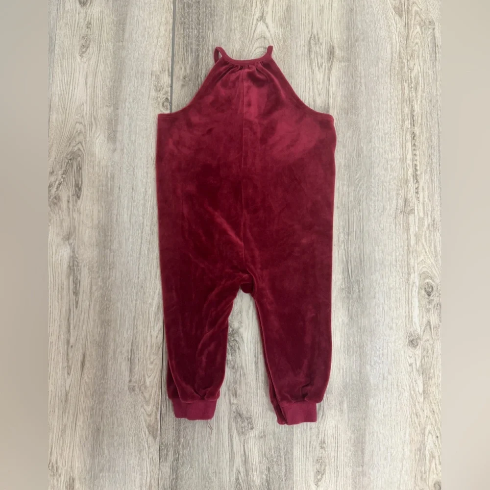 Gymboree Red Velvet Jumpsuit with Elastic Cuffs